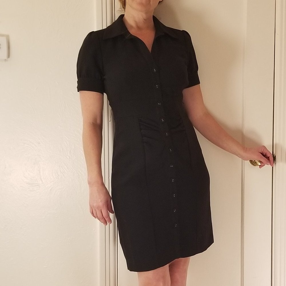Sophisticated Calvin Klein Black Pleated Button Up